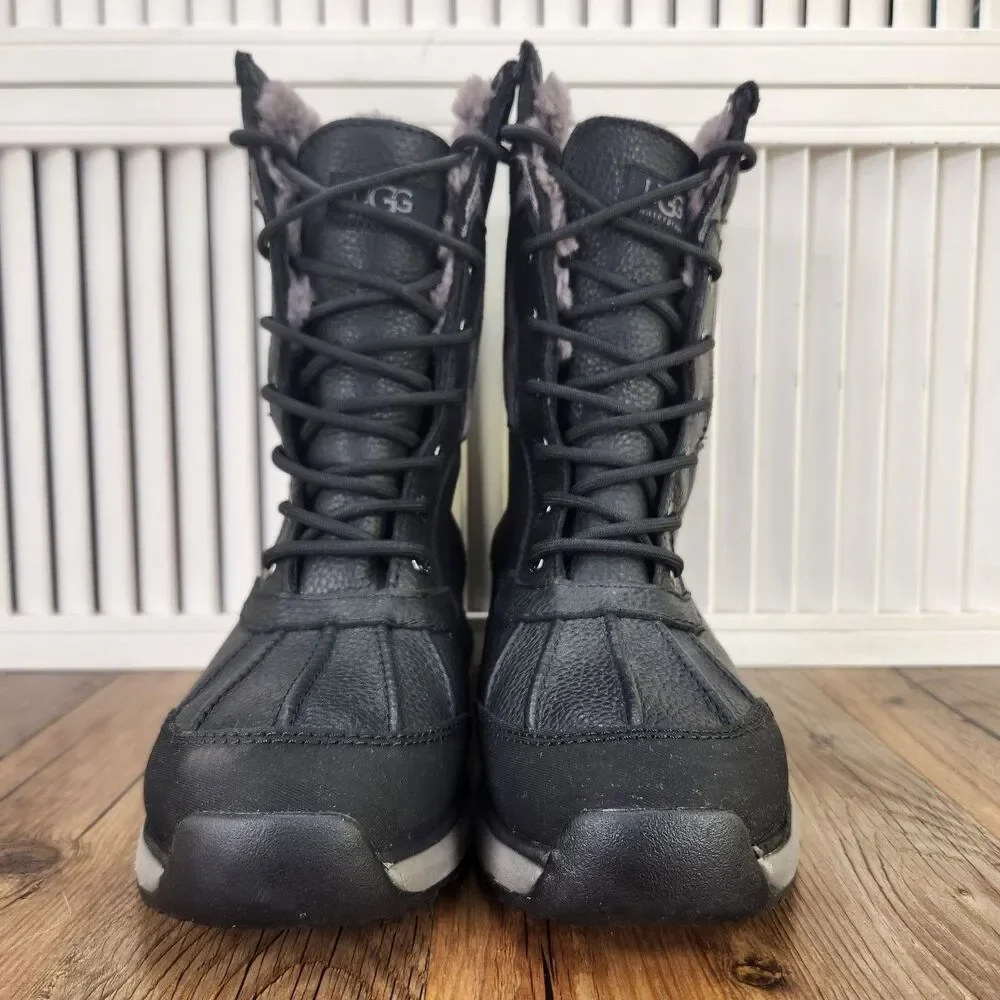 UGG Adirondack III Snow Boots Women's 8 Black Rubber Waterproof Shearling Lined